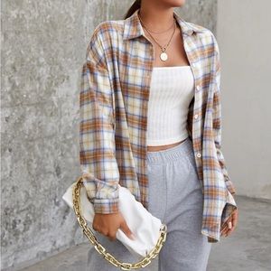 SHEIN plain Button-up T shirt
